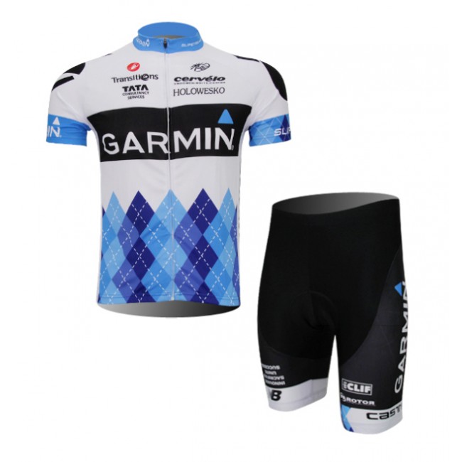 Garmin Sharp Barracuda 2014 Fietskleding Fietsshirt Korte Mouwen+Fietsbroek Korte zeem 1230