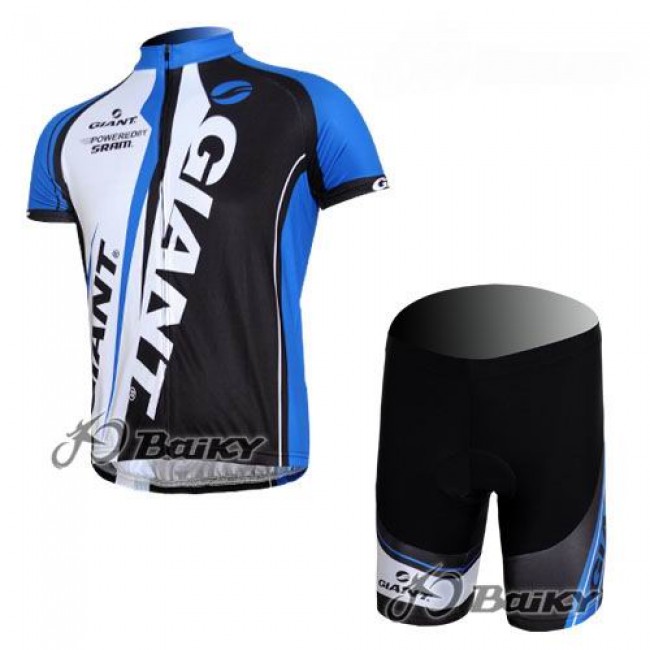 Giant Sram Pro Team Fietsshirt Korte mouw Korte fietsbroeken met zeem Kits wit blauw zwart 4091