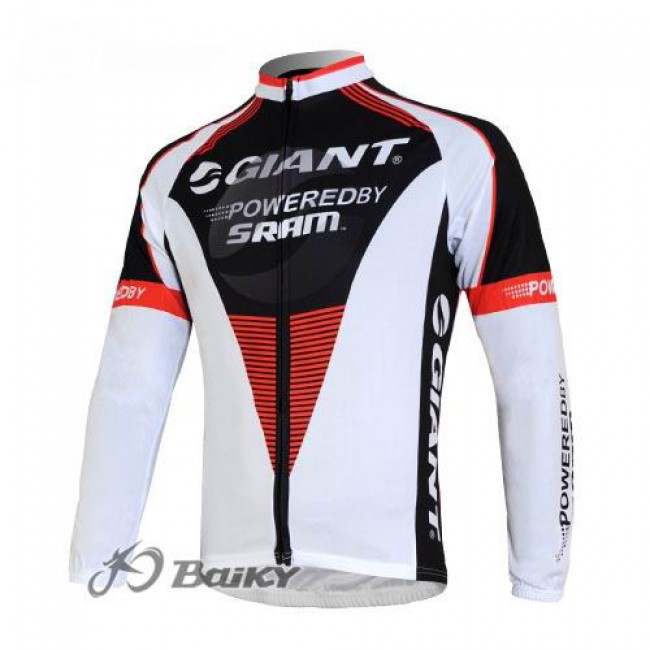 Giant Sram Pro Team Fietsshirt lange mouw wit zwart rood 201