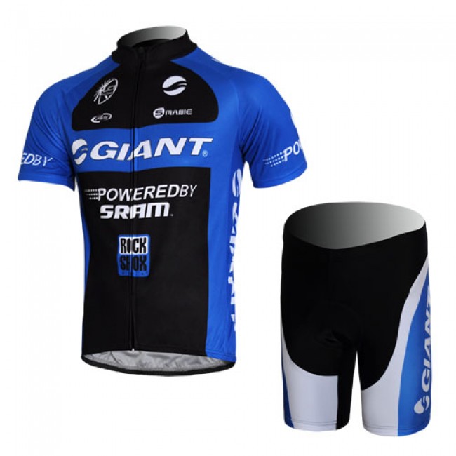 Giant Sram Pro Team Fietsshirt Korte mouw Korte fietsbroeken met zeem Kits zwart blauw 178