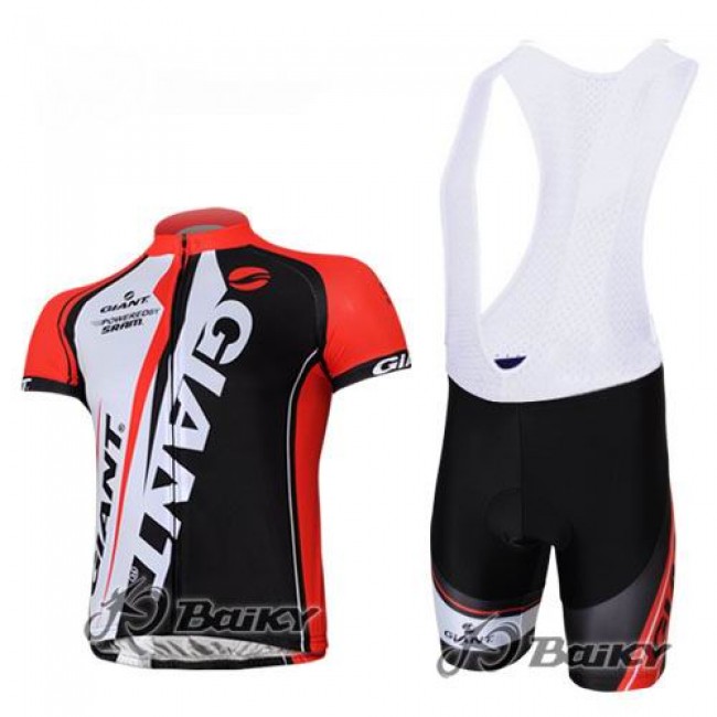 Giant Sram Pro Team Fietsshirt Korte mouw Korte fietsbroeken Bib met zeem Kits rood wit zwart 225