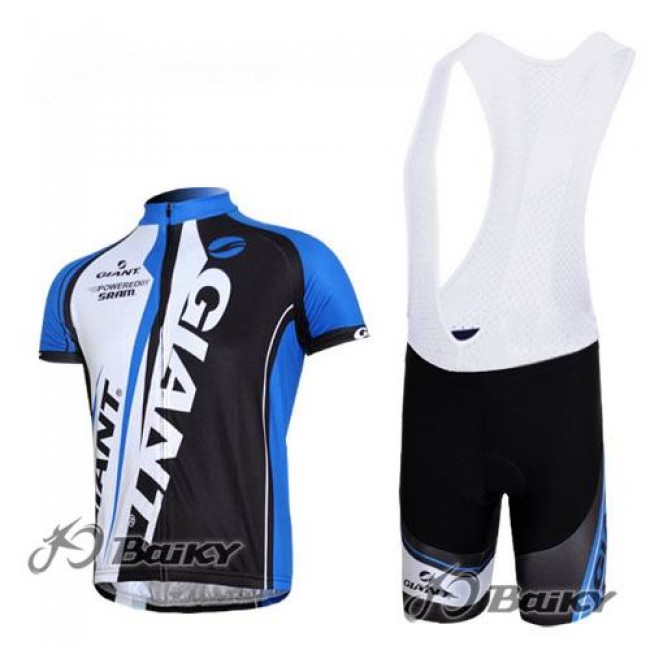 Giant Sram Pro Team Fietsshirt Korte mouw Korte fietsbroeken Bib met zeem Kits wit blauw zwart 226