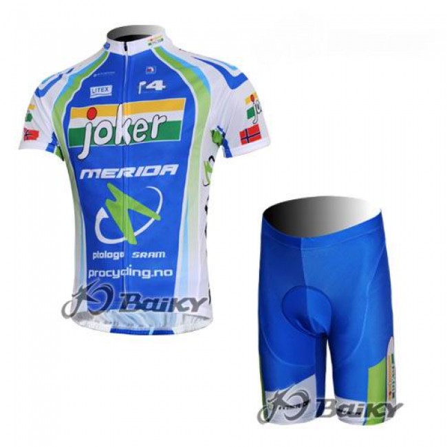 Joker Merida Pro Team Noorwegen Fietsshirt Korte mouw Korte fietsbroeken met zeem Kits groen 263