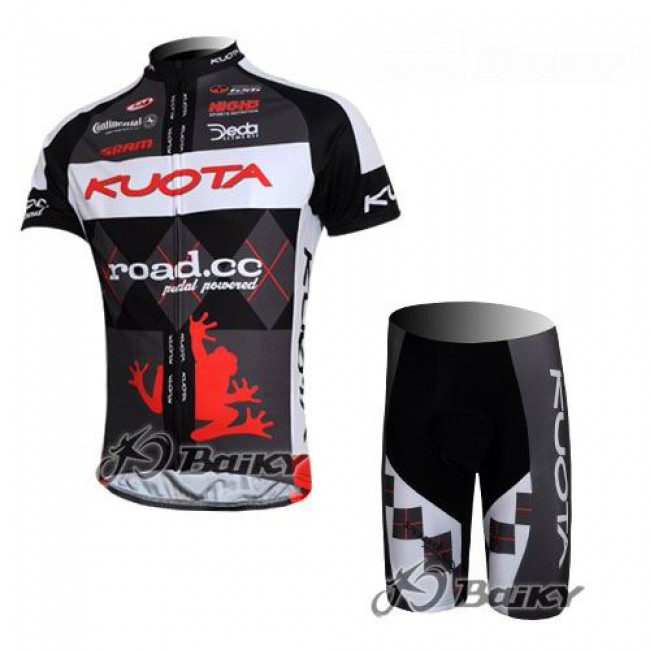 Kuota SRAM Road Pro Team Fietsshirt Korte mouw Korte fietsbroeken met zeem Kits zwart wit 272