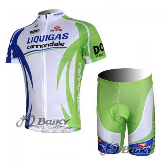 Liquigas Cannondale Pro Team Fietspakken Fietsshirt Korte+Korte fietsbroeken zeem groen wit 4098
