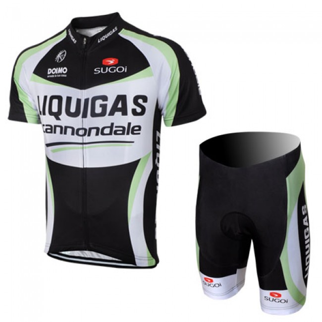 2012 Liquigas Cannondale Pro Team Fietsshirt Korte mouw+Korte fietsbroeken met zeem Kits zwart 4037