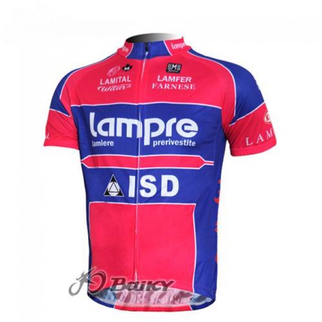 Lampre ISD Pro Team Fietsshirt Korte mouw blauw roze 280