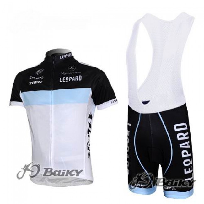 Leopard Trek Pro Team Fietspakken Fietsshirt Korte+Korte koersbroeken Bibzwart blauw wit 4259