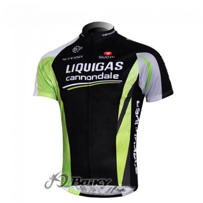 Liquigas Cannondale Pro Team Fietsshirt Korte mouw zwart groen 300