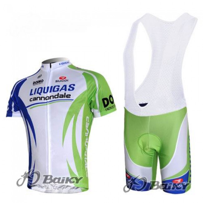 Liquigas Cannondale Pro Team Fietspakken Fietsshirt Korte+Korte koersbroeken Bib groen wit 311