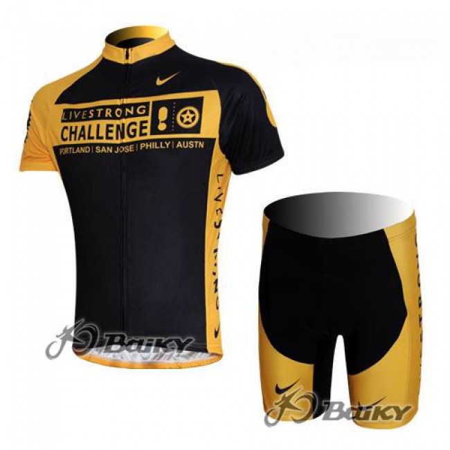 Livestrong Pro Team challenge Fietspakken Fietsshirt Korte+Korte fietsbroeken zeem zwart geel 4103