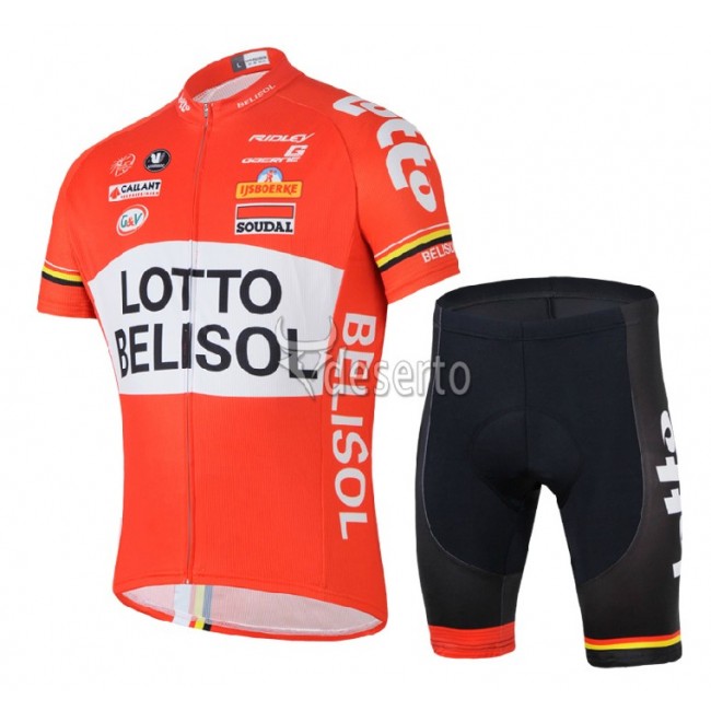 Lotto Belisol 2014 Fietskleding Fietsshirt Korte Mouwen+Fietsbroek Korte zeem 1292