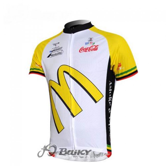 McDonald Legea Pro Team Fietsshirt Korte mouw wit geel 3915