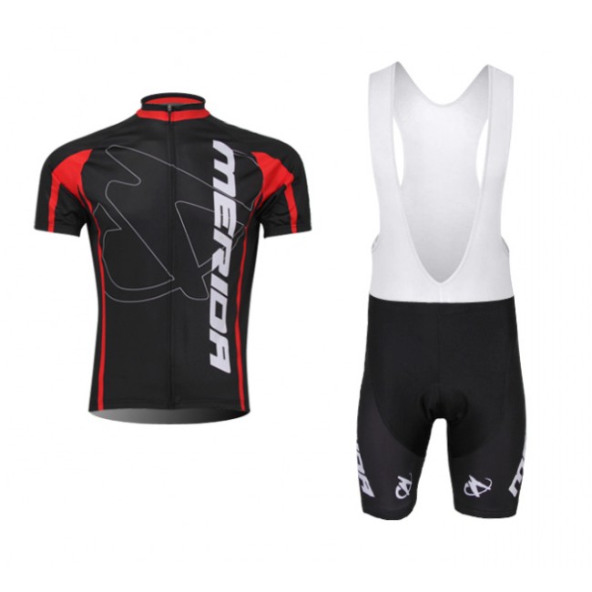 Merida 2014 Fietspakken Fietsshirt Korte+Korte koersbroeken Bib Black Red wit 1102