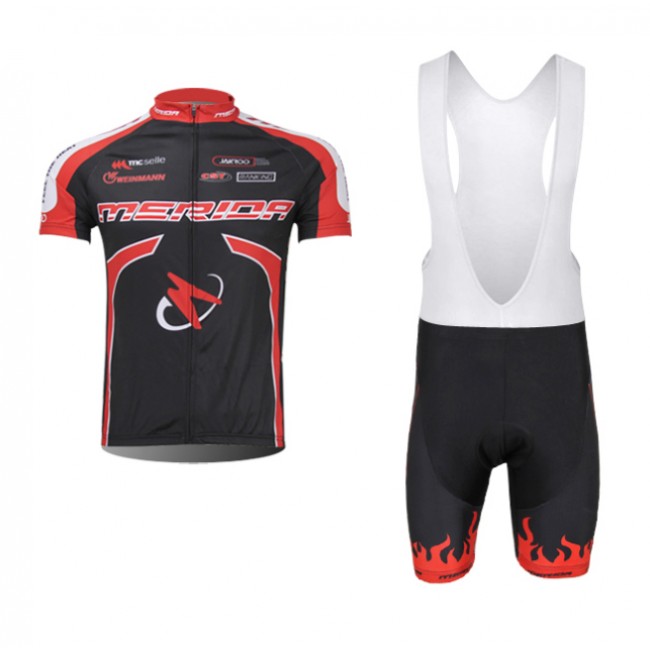 Merida 2014 Fietspakken Fietsshirt Korte+Korte koersbroeken Bib Black Red 1101