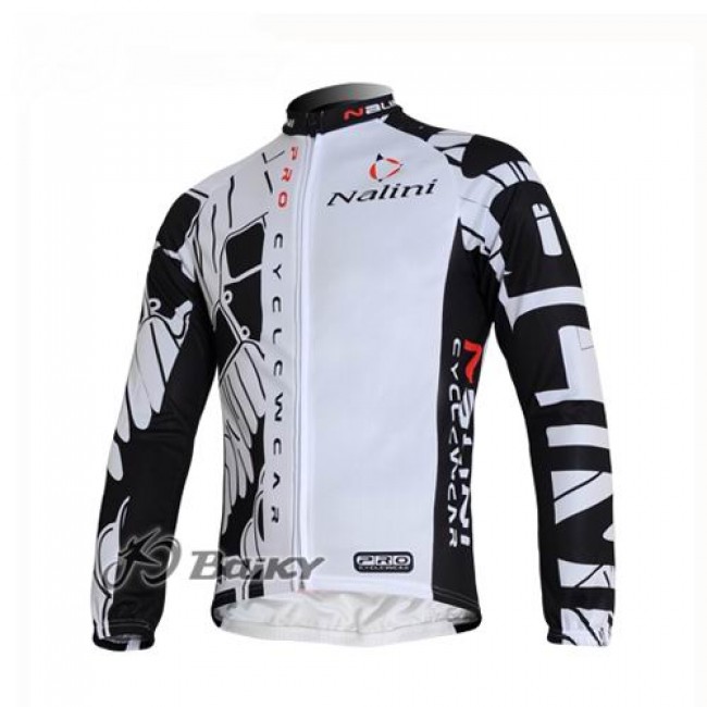 Nalini Pro Team Fietsshirt lange mouw wit zwart 394