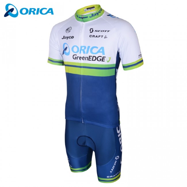 Orica groenEDGE 2014 Fietskleding Fietsshirt Korte Mouwen+Fietsbroek Korte zeem 1160