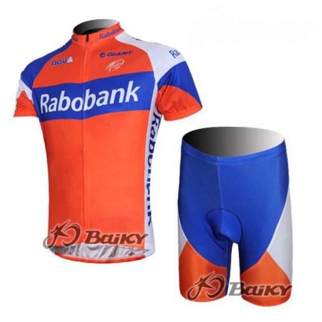 Rabobank Pro Team Fietspakken Fietsshirt Korte+Korte fietsbroeken zeem roze blauw 4129