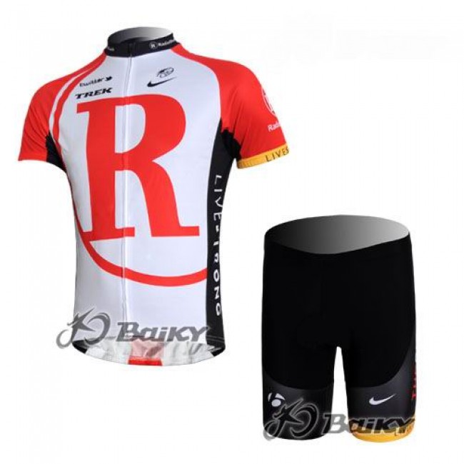 RadioShack Trek Pro Team Fietskleding Fietsshirt Korte Mouwen+Fietsbroek Korte zeem rood wit 491