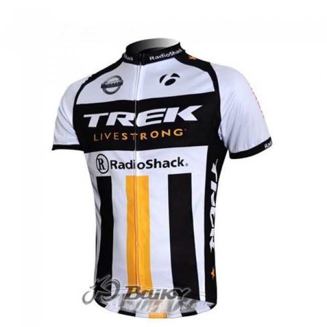 RadioShack Trek Nissan Livestrong Fietsshirt Korte mouw wit zwart geel 494