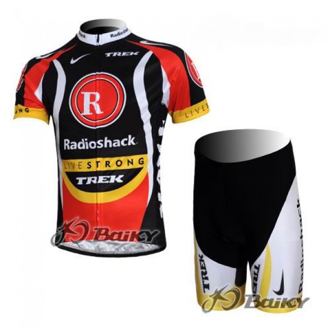 RadioShack Trek Livestrong Fietspakken Fietsshirt Korte+Korte fietsbroeken zeem zwart rood 4131