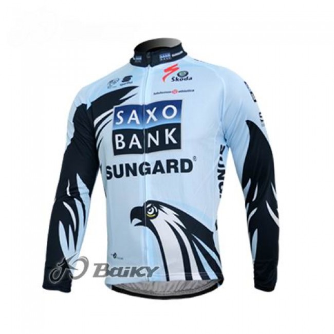 Saxo Bank Sungard Pro Team Fietsshirt lange mouw wit zwart 4504