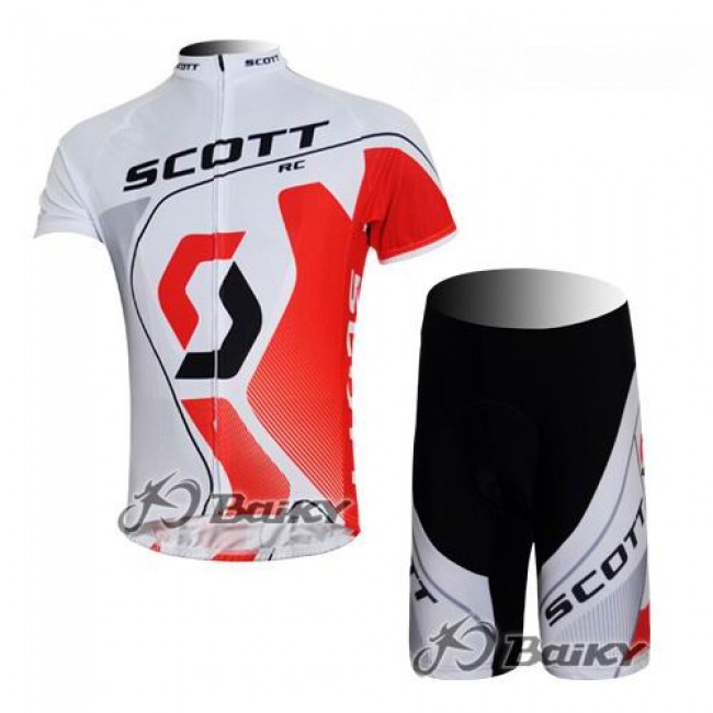 Scott Racing Team Fietspakken Fietsshirt Korte+Korte fietsbroeken zeem wit rood 4132