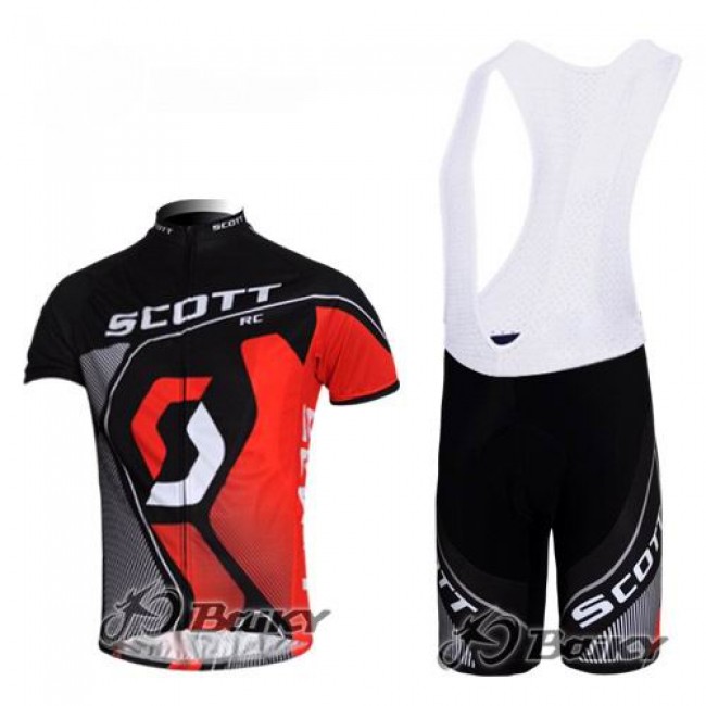 Scott Racing Team Fietspakken Fietsshirt Korte+Korte koersbroeken Bib zwart rood 532