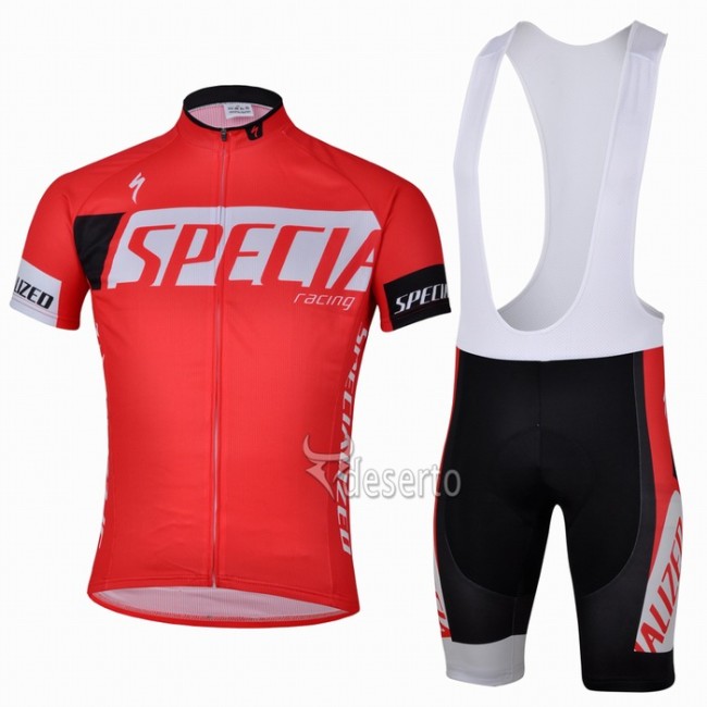 Specialized Racing Fietsshirt Korte mouw+Korte fietsbroeken Bib met zeem Kits rood 1179