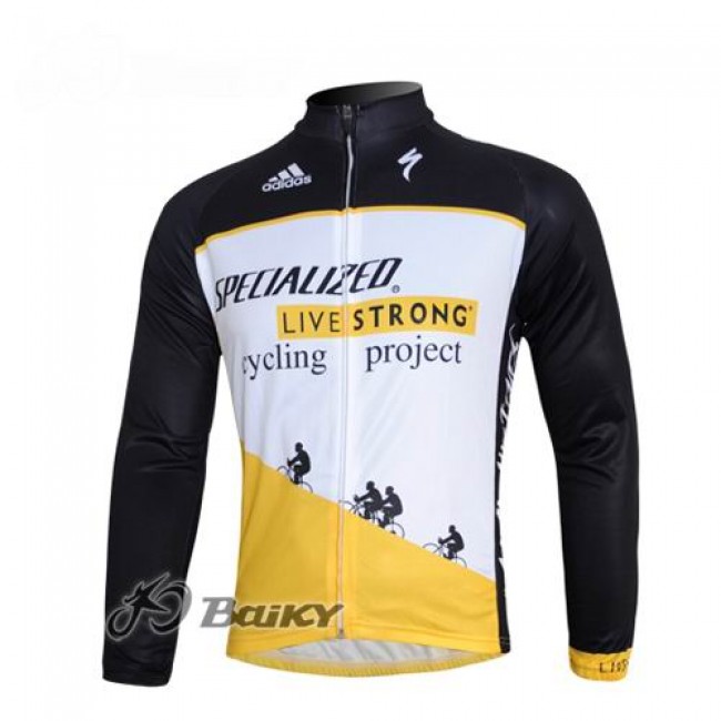 Specialized Livestrong Fietsshirt lange mouw wit zwart geel 4508