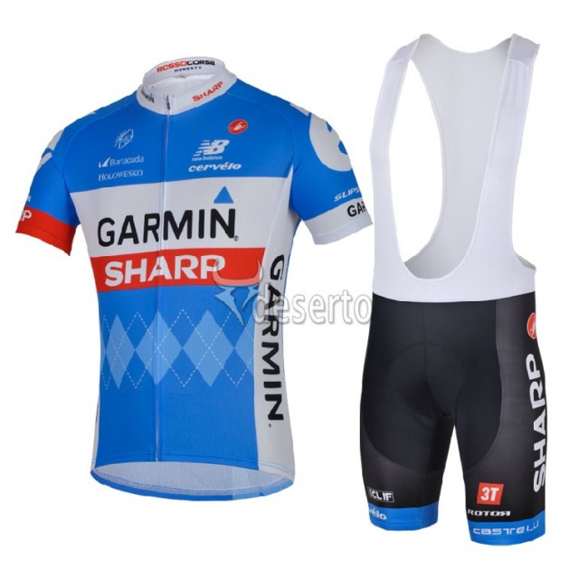 Team Garmin Sharp 2014 Fietspakken Fietsshirt Korte+Korte koersbroeken Bib 1234