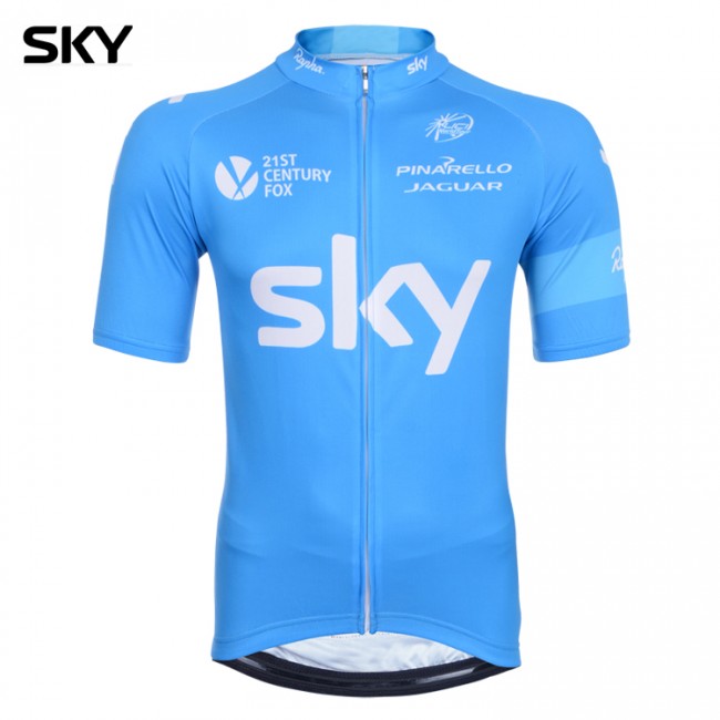 Team Sky 2014 Fietsshirt Korte mouw Blue 1333