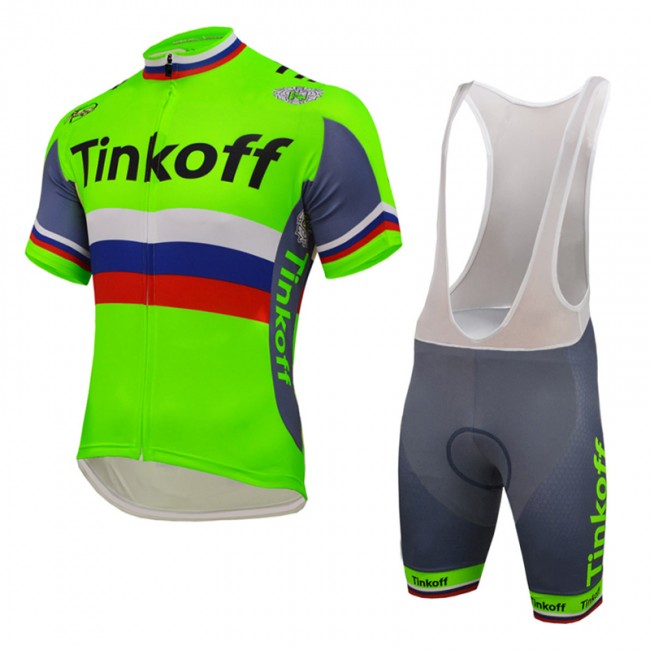 2016 Tinkoff Saxo Bank Fietskleding Fietsshirt Korte Groen+Korte fietsbroeken Bib 20160111