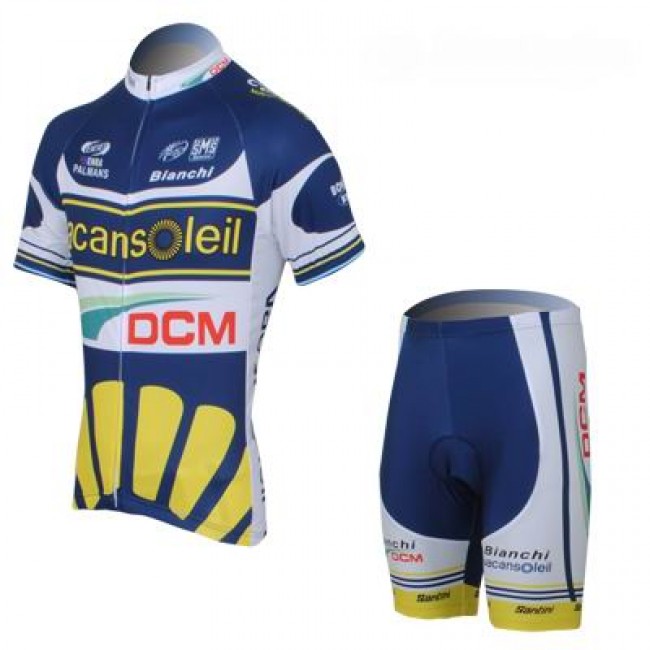 2013 Vacansoleil-DCM Pro Team Fietsshirt Korte mouw+Korte fietsbroeken met zeem Kits blauw 4028