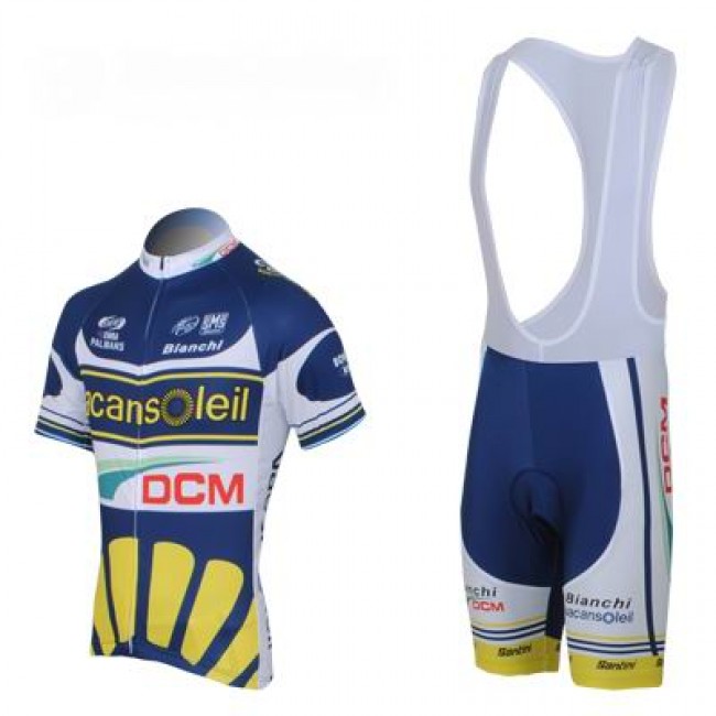 2013 Vacansoleil-DCM Pro Team Fietspakken Fietsshirt Korte+Korte koersbroeken Bib blauw 796