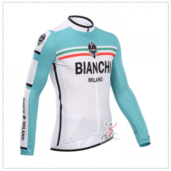 Bianchi 2014 Fietsshirt lange mouw Wit Blauw 851