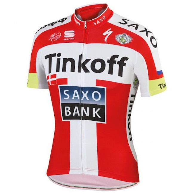 2015 Tinkoff-Saxo Bank Champion danoise Fietsshirt Korte Mouwen 1972