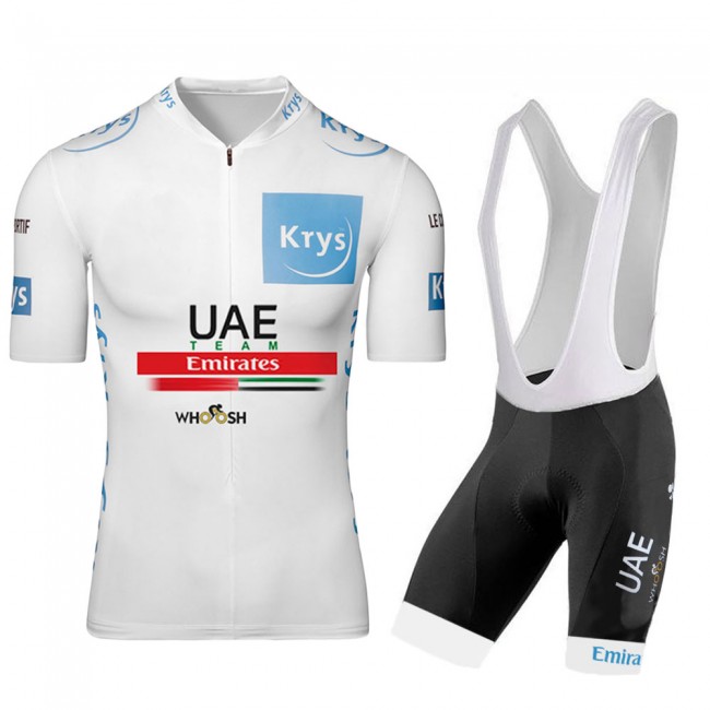 UAE EMIRATES 2020 Tour De France wit Fietskleding Wielershirt Korte Mouw+Korte Fietsbroeken Bib 2071