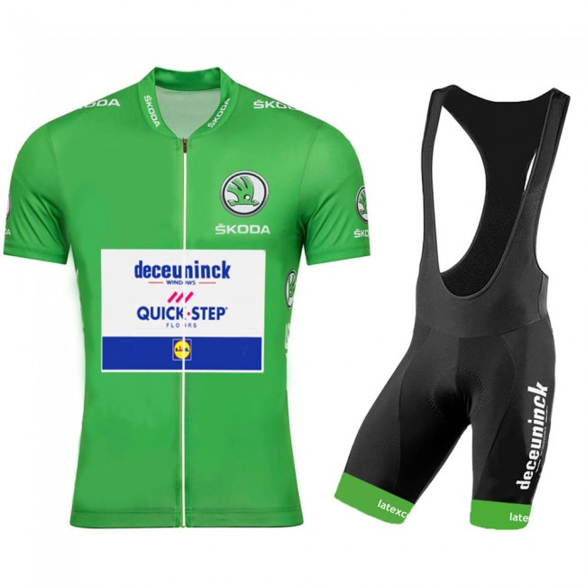 DECEUNINCK QUICK-STEP 2020 Tour De France groen Fietskleding Fietsshirt Korte Mouw+Korte Fietsbroeken Bib 2009