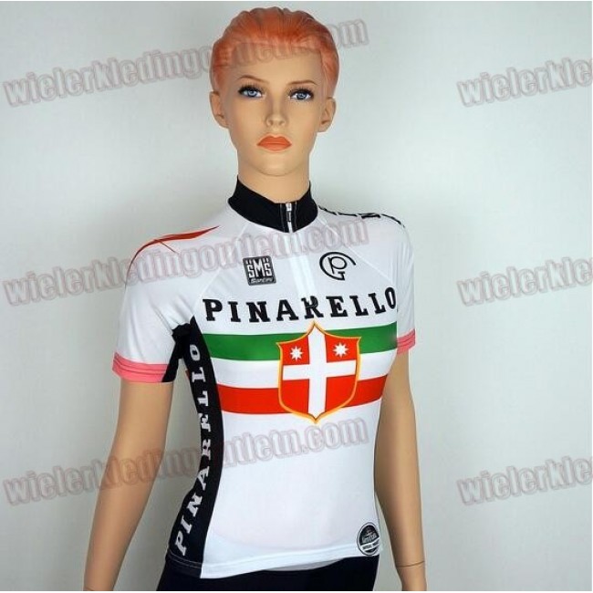 Pinarello Giro d-Italia wit Dame Fietsshirt Korte Mouw 33nl10109