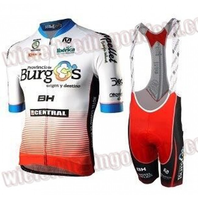 Burgos BH wit Fietskleding Set wielershirt korte mouwen+koersbroek kort Bib 33nl10214