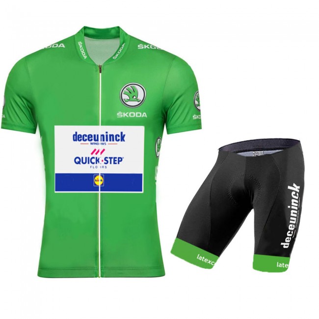 DECEUNINCK QUICK-STEP 2020 Tour De France groen Fietskleding Fietsshirt Korte Mouw+Korte Fietsbroeken 2010