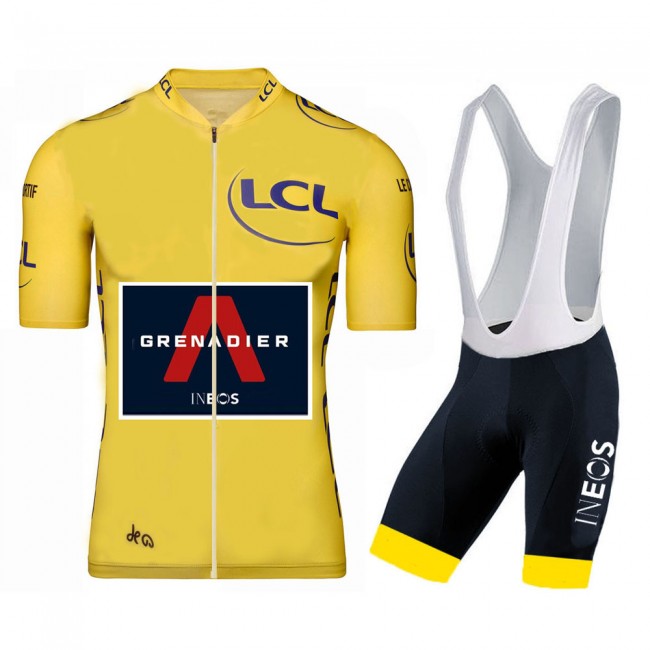 Ineos Grenadier 2020 Tour De France geel Fietskleding Fietsshirt Korte Mouw+Korte Fietsbroeken Bib 2051