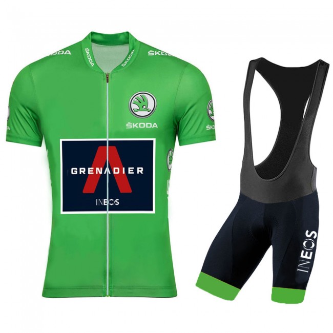 Ineos Grenadier 2020 Tour De France groen Fietskleding Wielershirt Korte Mouw+Korte Fietsbroeken Bib 2036
