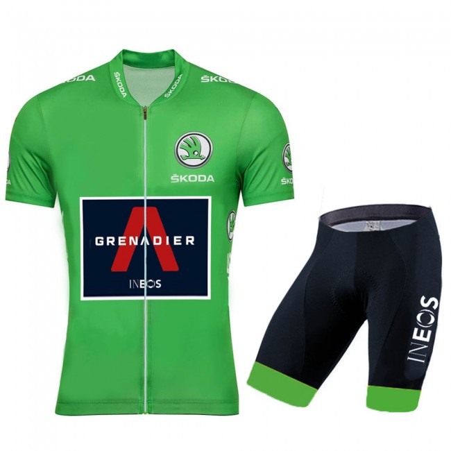 Ineos Grenadier 2020 Tour De France groen Fietskleding Fietsshirt Korte Mouw+Korte Fietsbroeken 2038