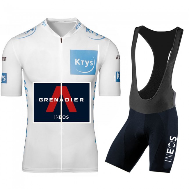 Ineos Grenadier 2020 Tour De France wit Fietskleding Fietsshirt Korte Mouw+Korte Fietsbroeken Bib 2044