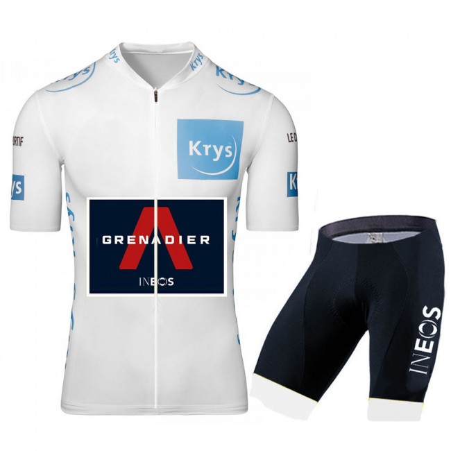 Ineos Grenadier 2020 Tour De France wit Fietskleding Fietsshirt Korte Mouw+Korte Fietsbroeken 2045