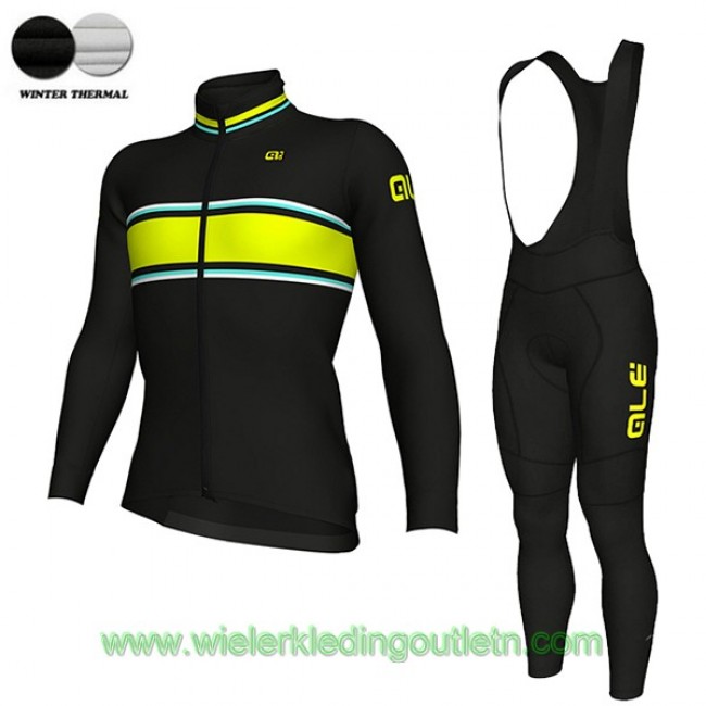 2018 Ale N1 Winter Fietskleding Wielershirt lange mouw+Lange fietsbroeken Bib 346VZMQ