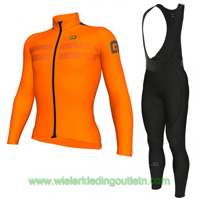 2018 Ale N4 Fietskleding Wielershirt lange mouw+Lange fietsbroeken Bib 380MZNQ