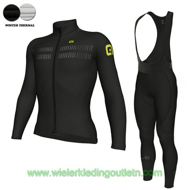 2018 Ale N3 Winter Fietskleding Wielershirt lange mouw+Lange fietsbroeken Bib 457YZBL